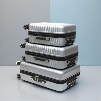 Premium Silver Hardshell Travel Luggage
