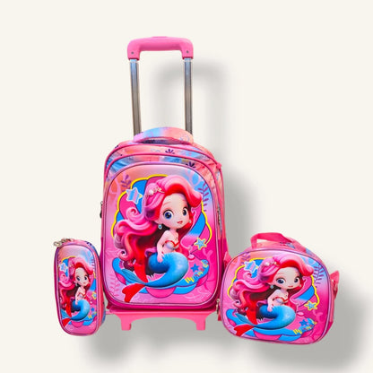 Mermaid Kids Trolley Backpack Set